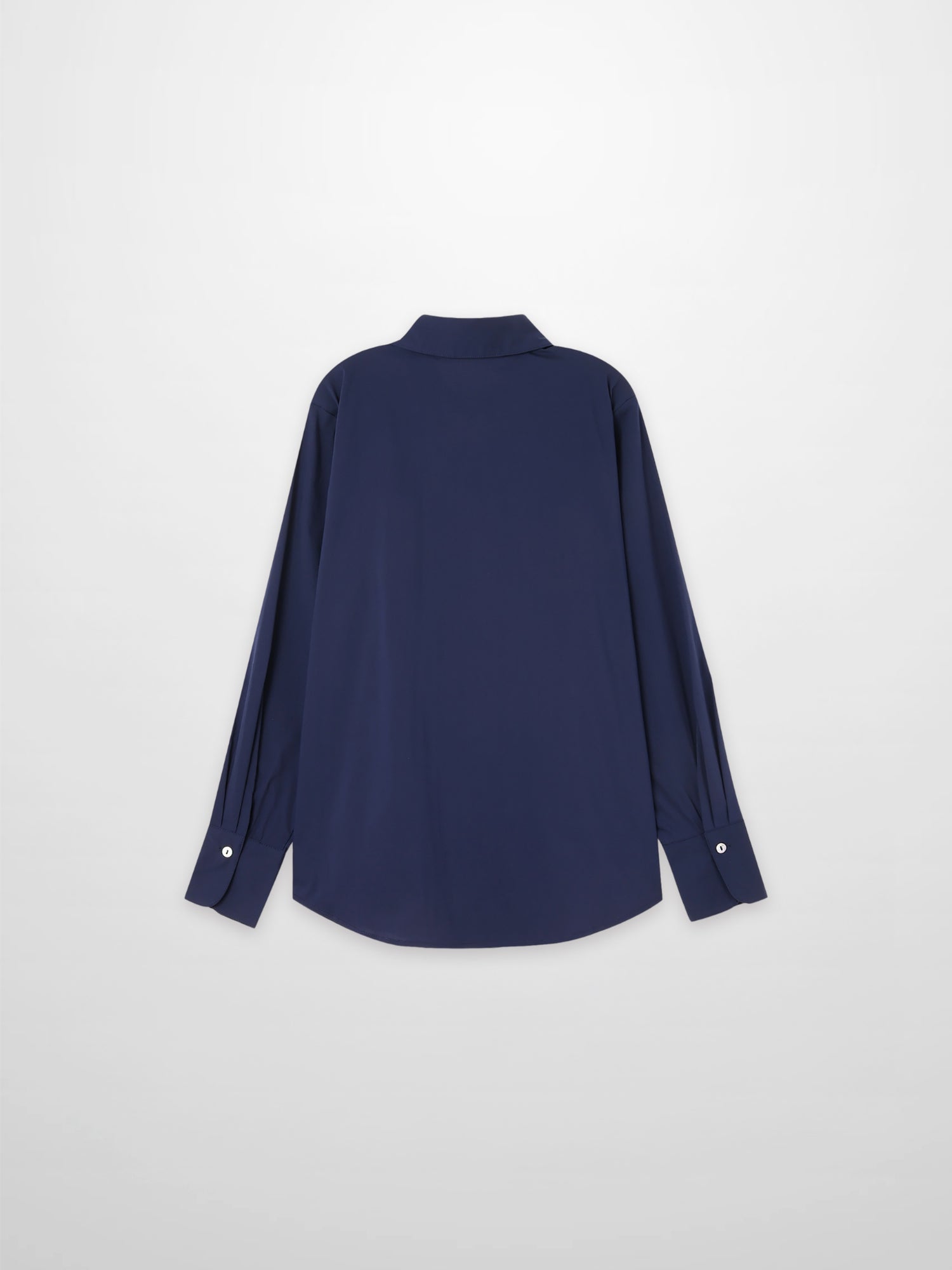 Cotton Button Down Blouse-Navy