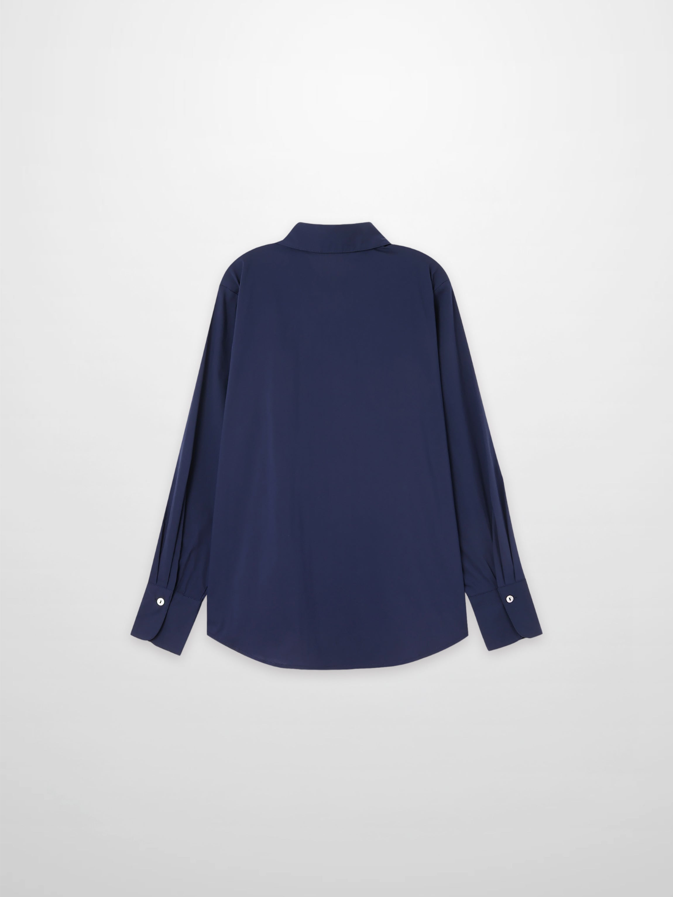 Cotton Button Down Blouse-Navy