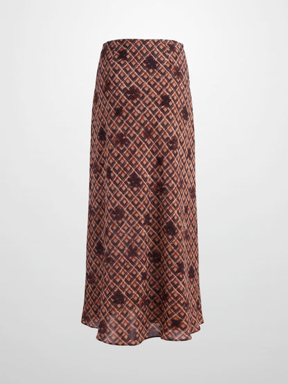 Plaid Slip Skirt - Plaid Floral