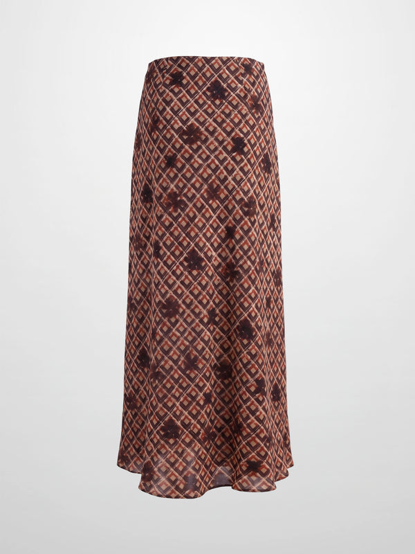 Plaid Slip Skirt - Plaid Floral