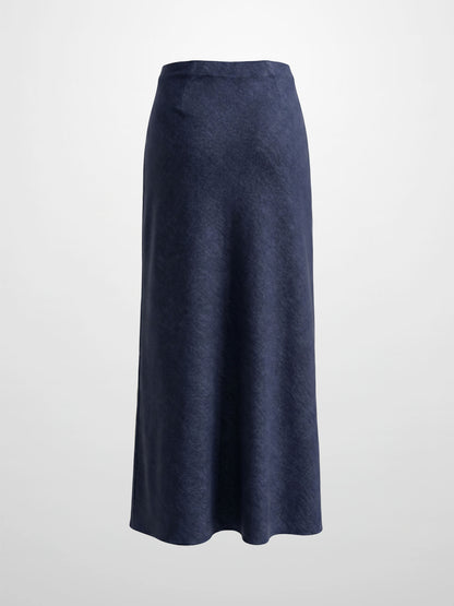 Classic Denim Skirt 37"-Dark Blue