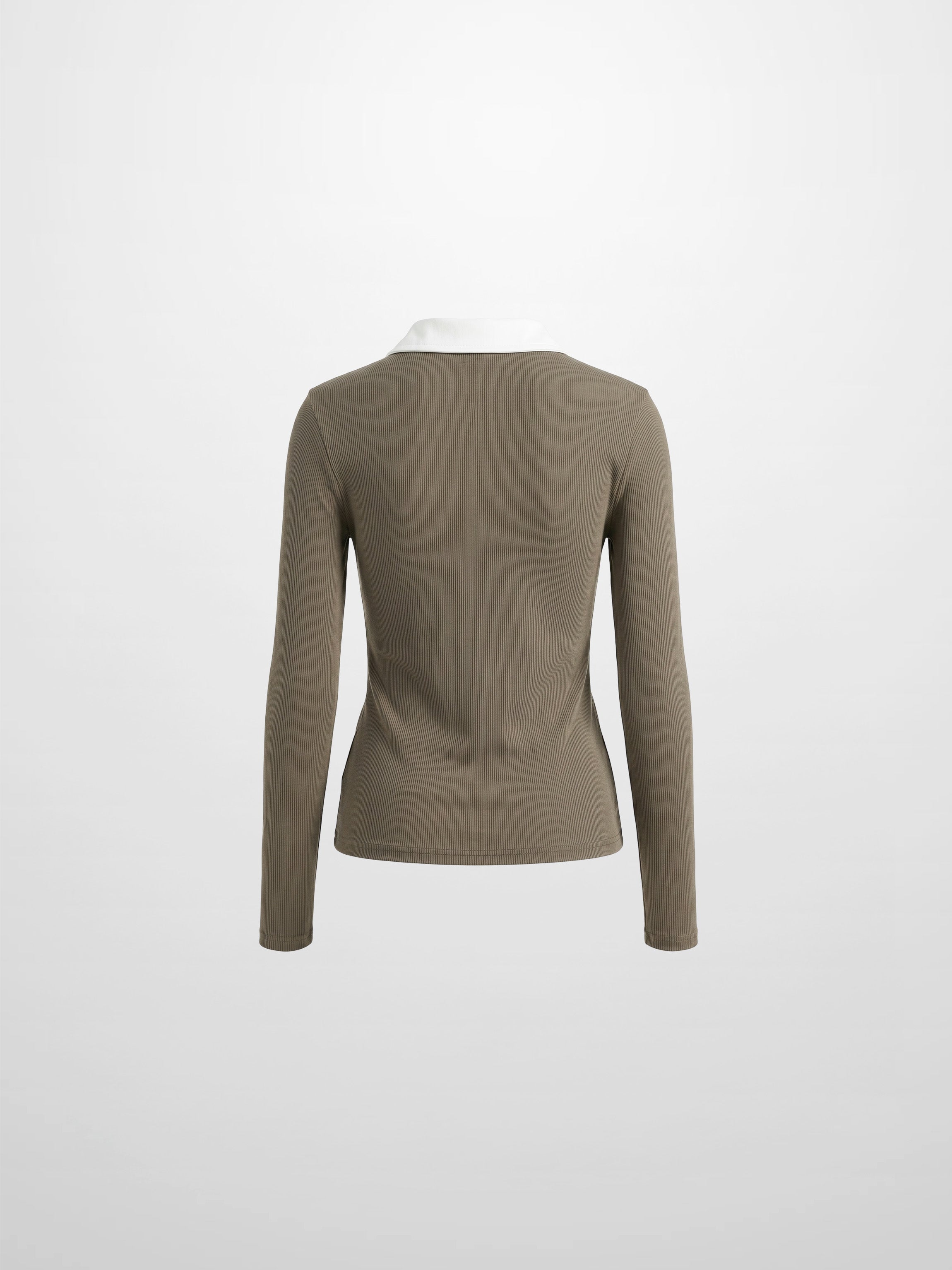 White Collar Polo-Olive