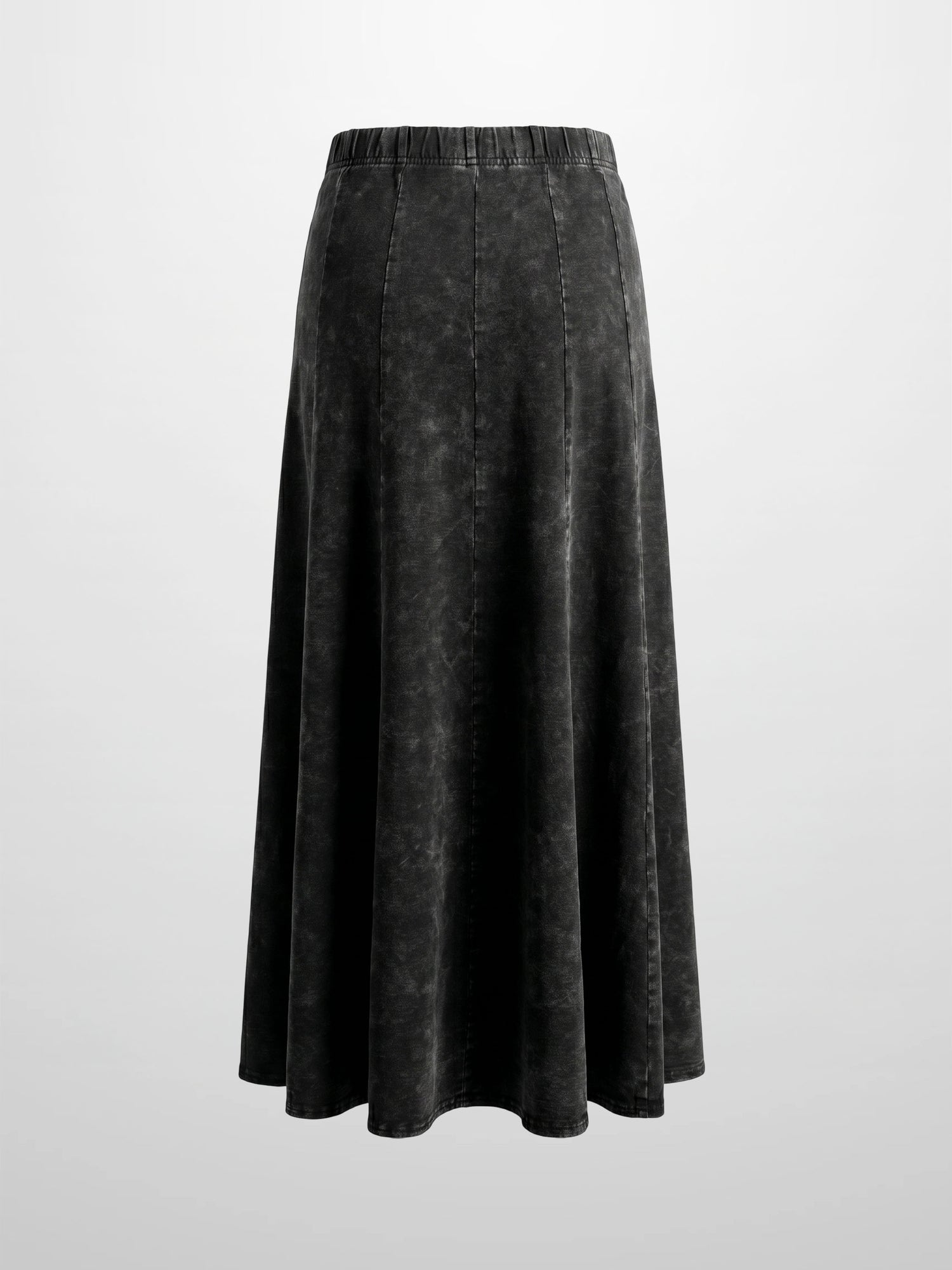 Paneled Flare Skirt 37"-Black Wash