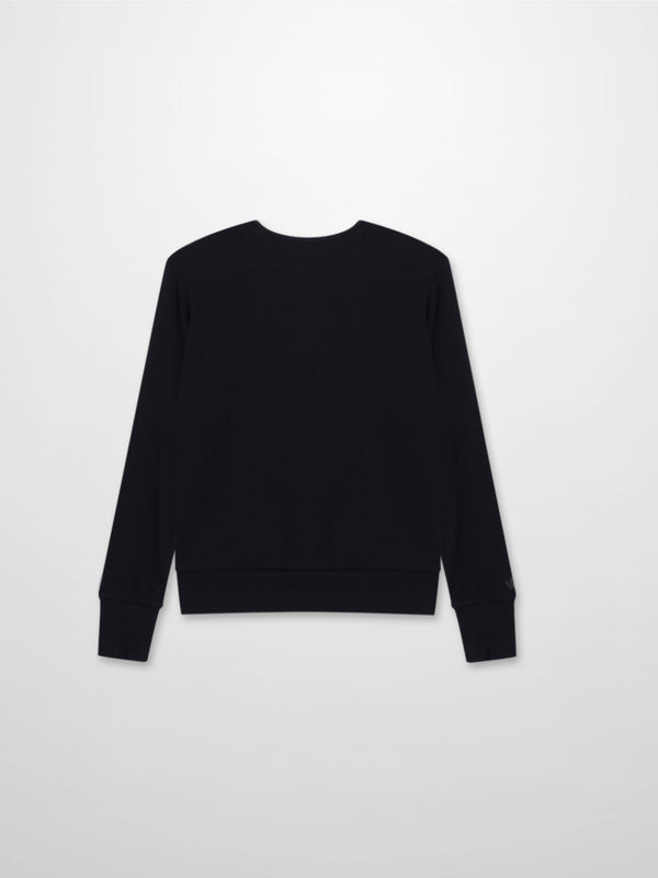 Ribbed Crew Bomber-Black