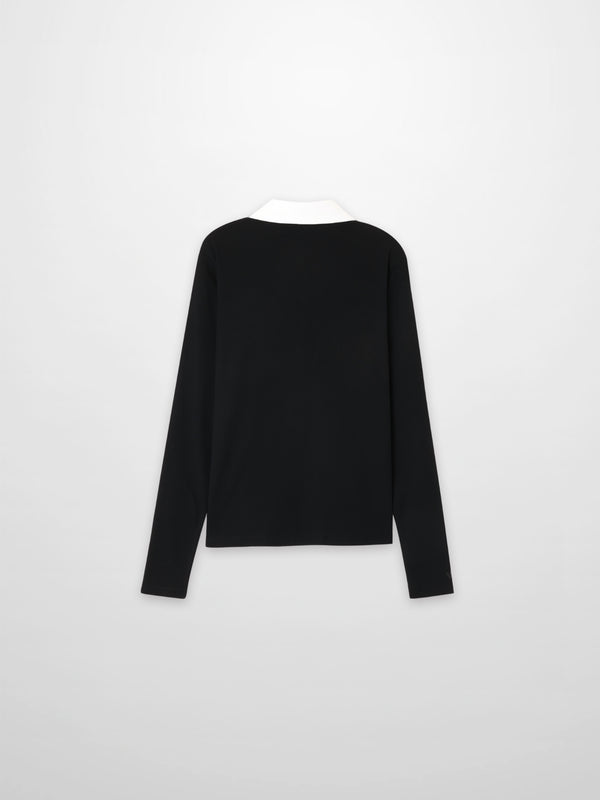 White Collar Polo-Black