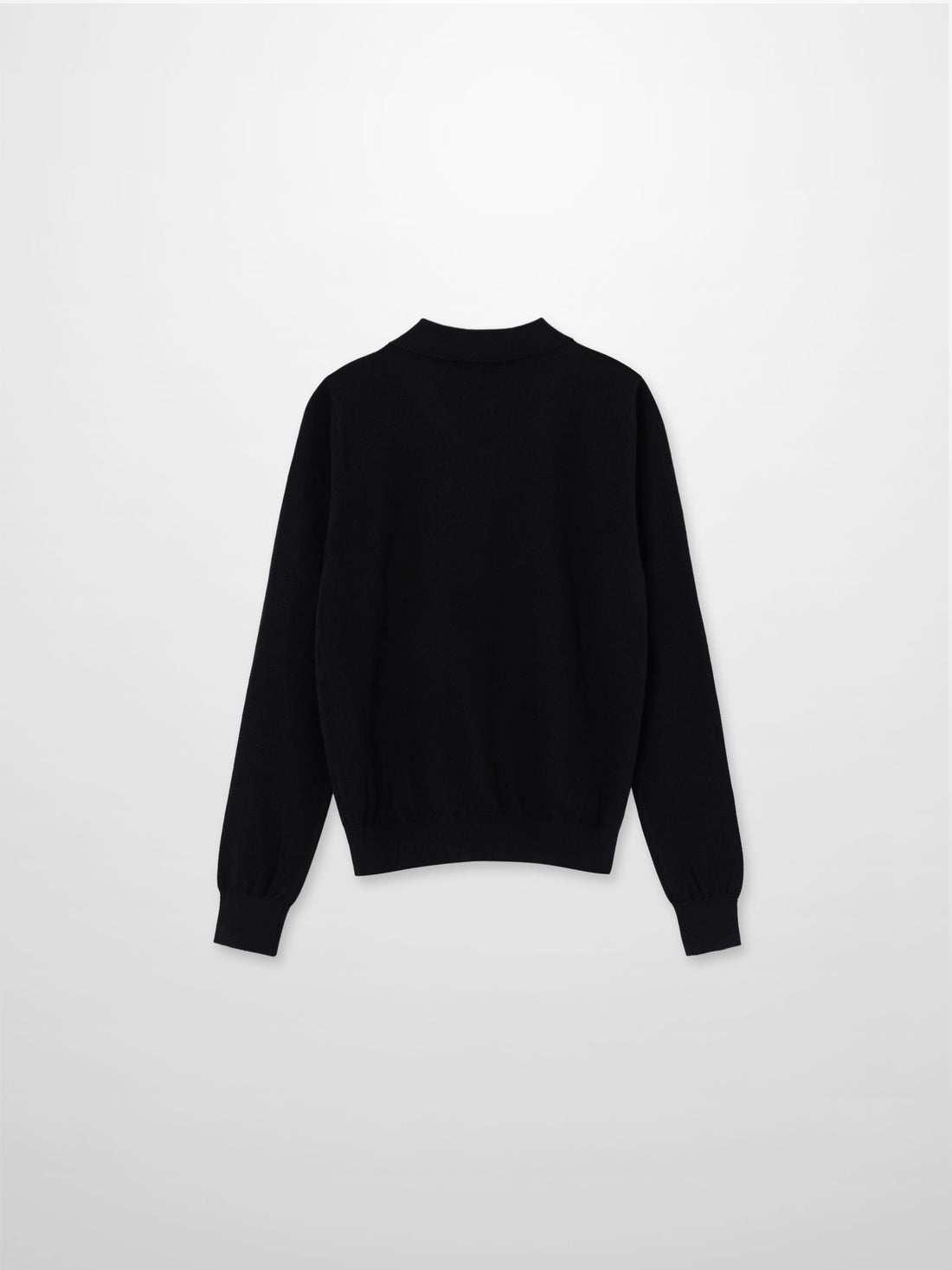 Wool Blend Collared Cardigan-Black
