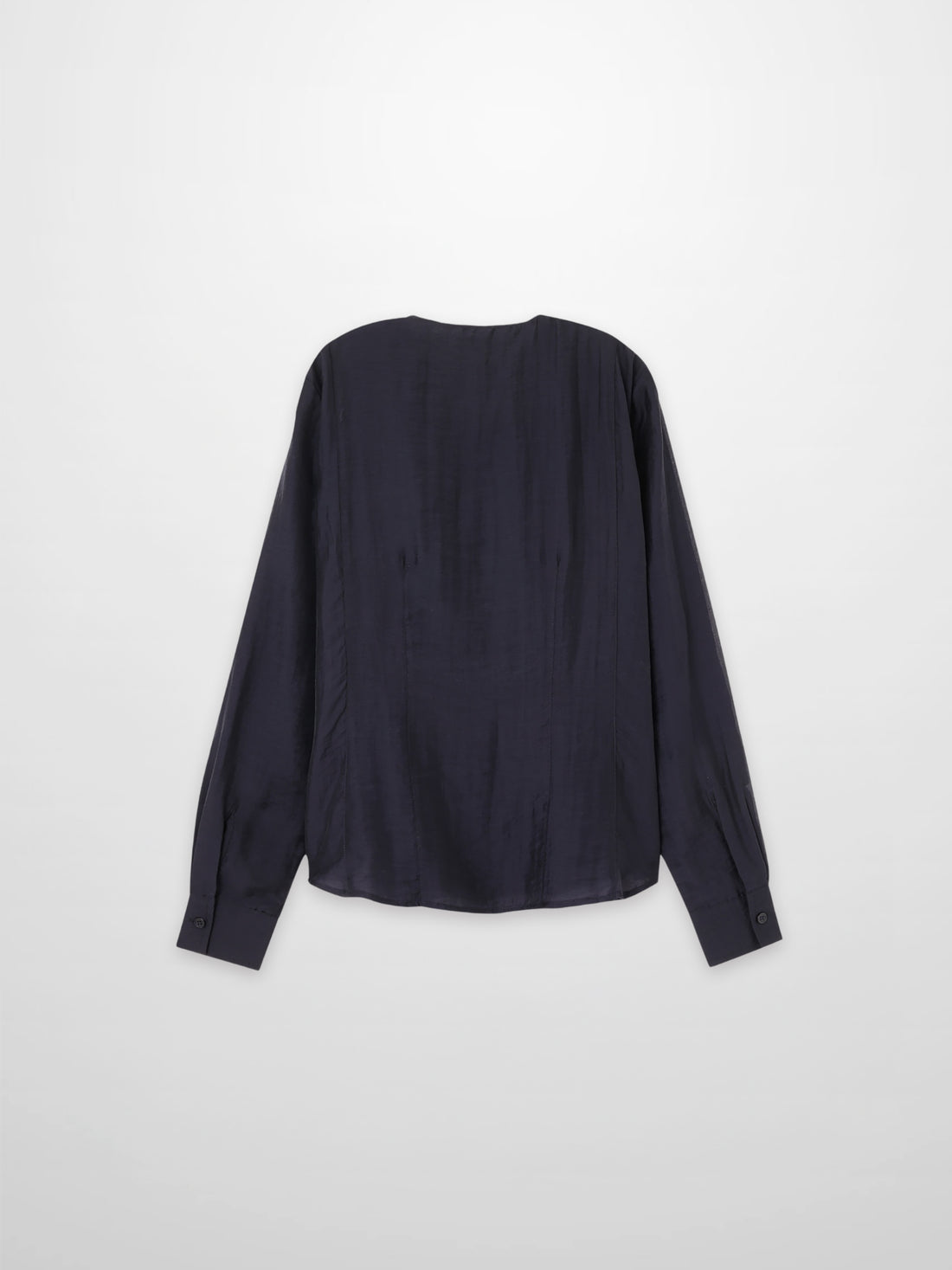 High V Neck Blouse-Navy