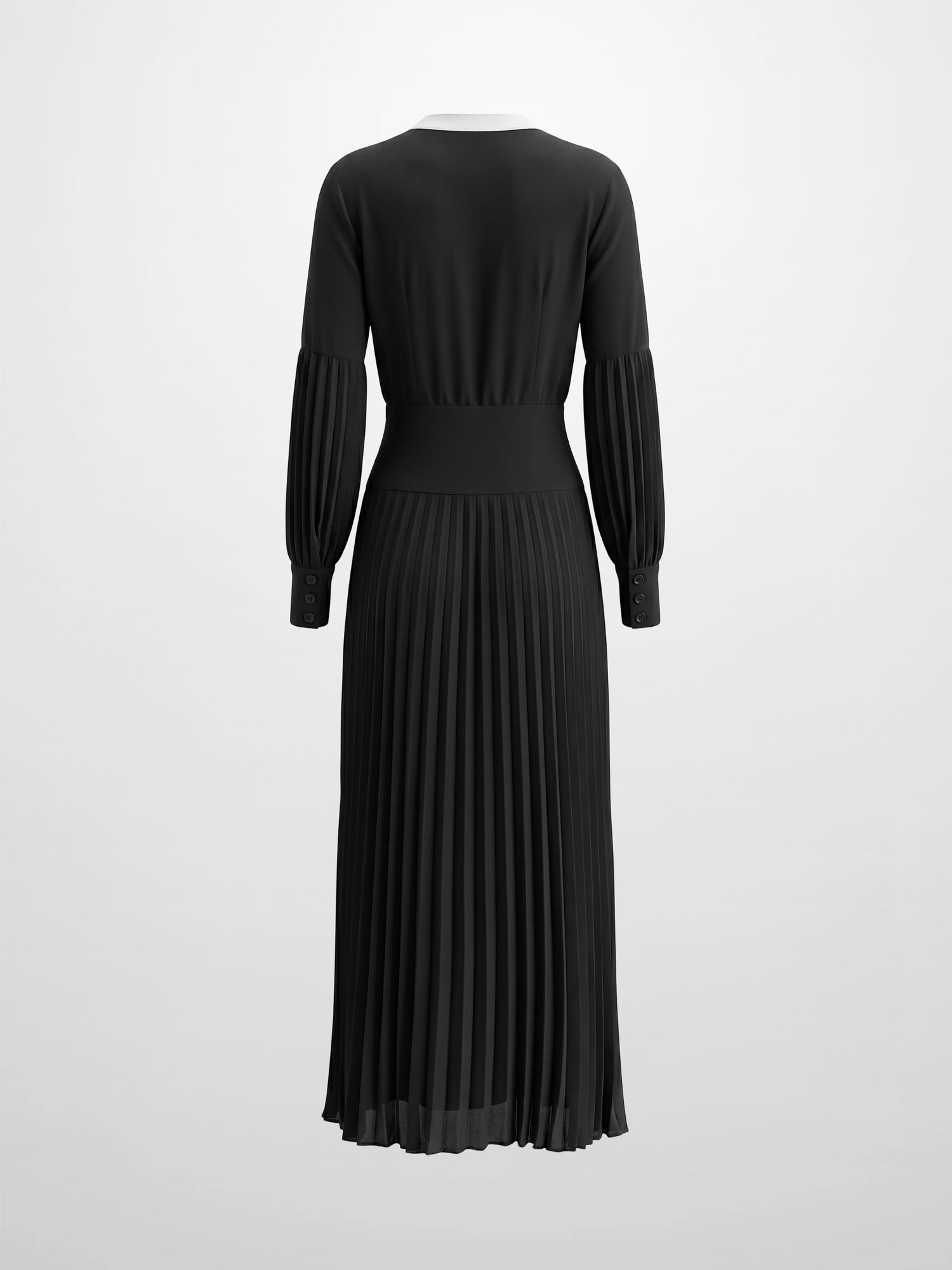 Mini Pleat Yoke Dress - Black