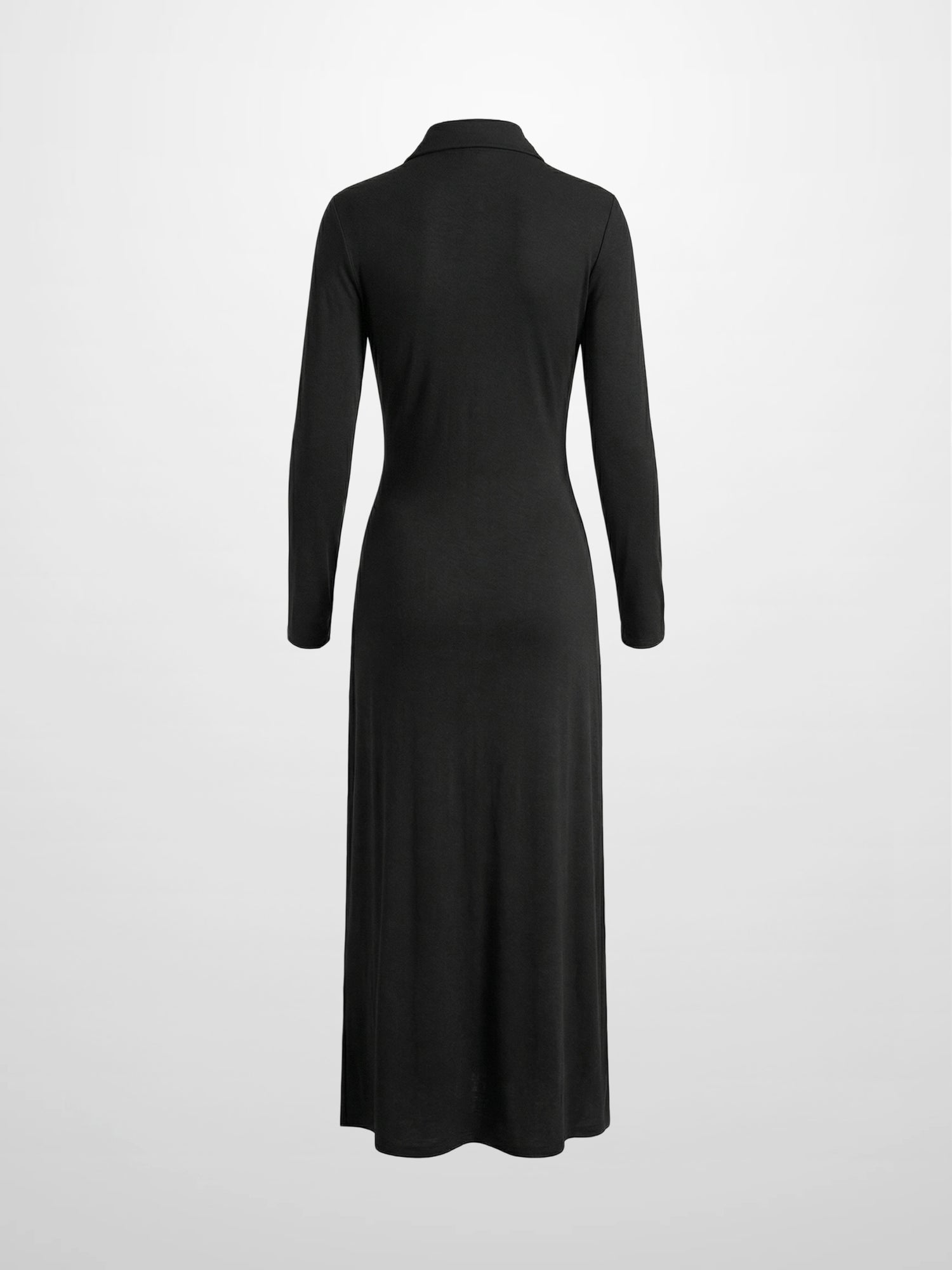 Button Down Ribbed Maxi Dress-Black