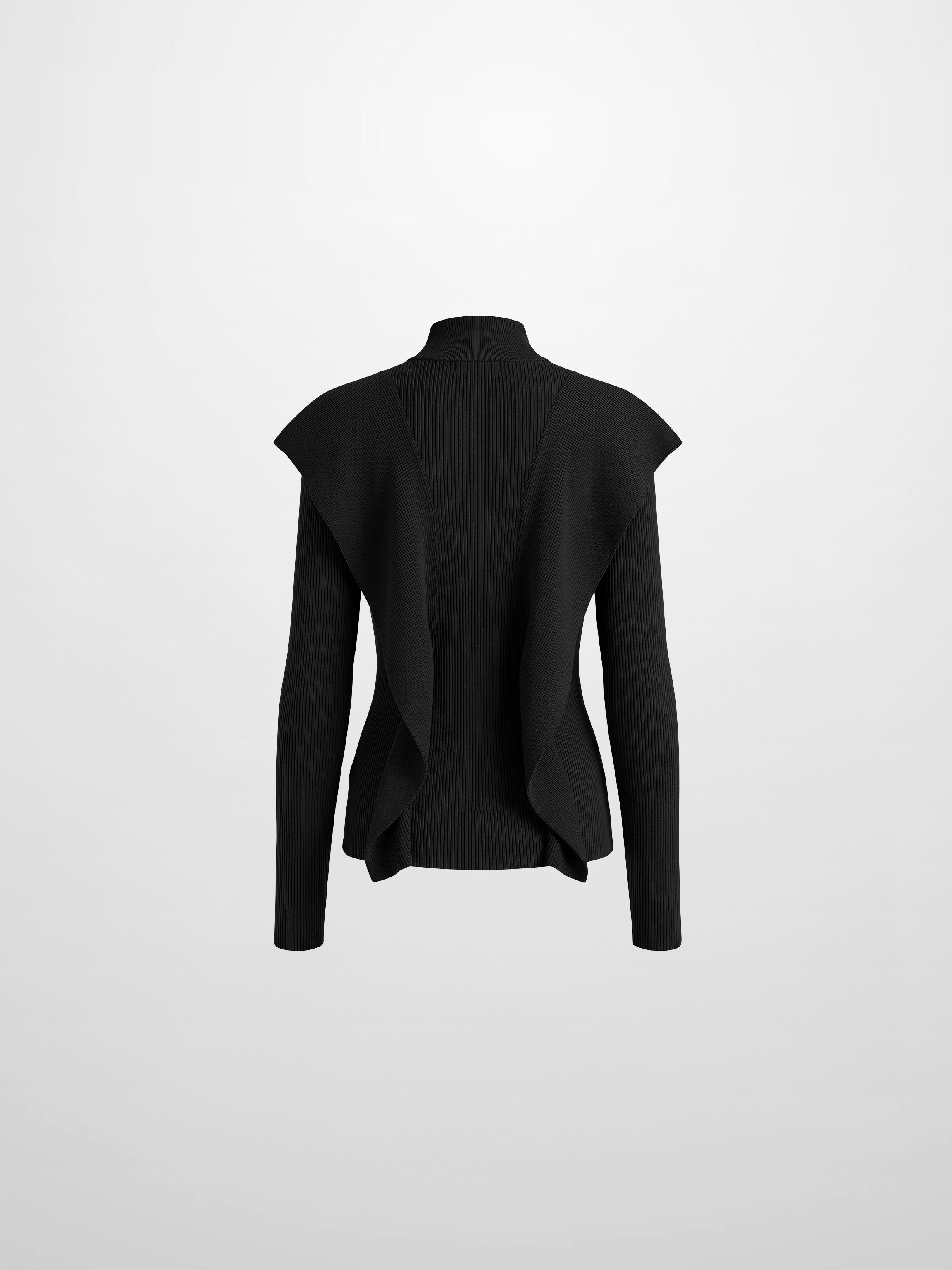 Side Ruffle Sweater - Black
