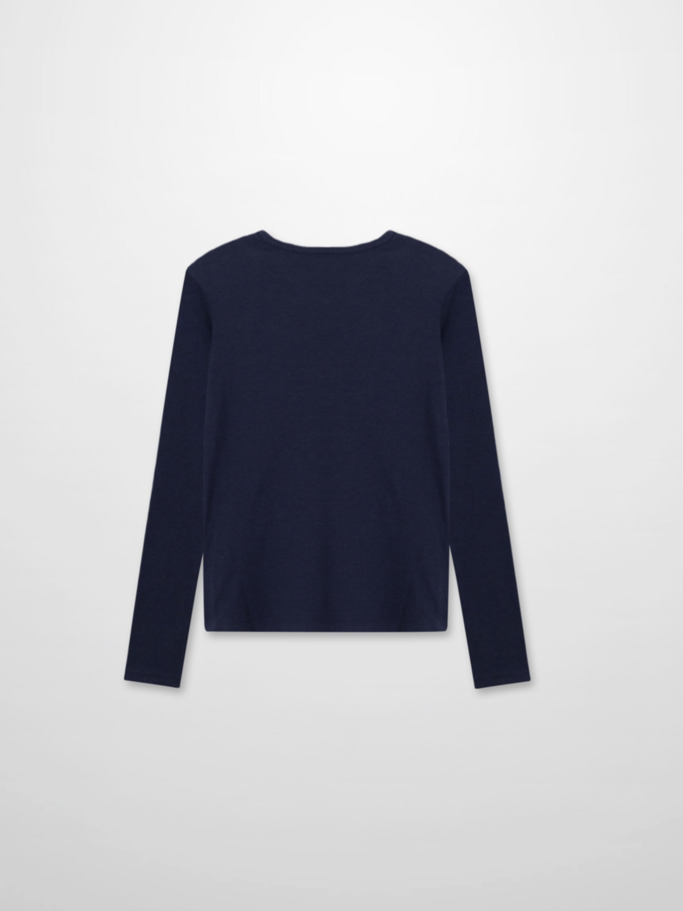 Soft Ribbed High V Tee-Dark Navy