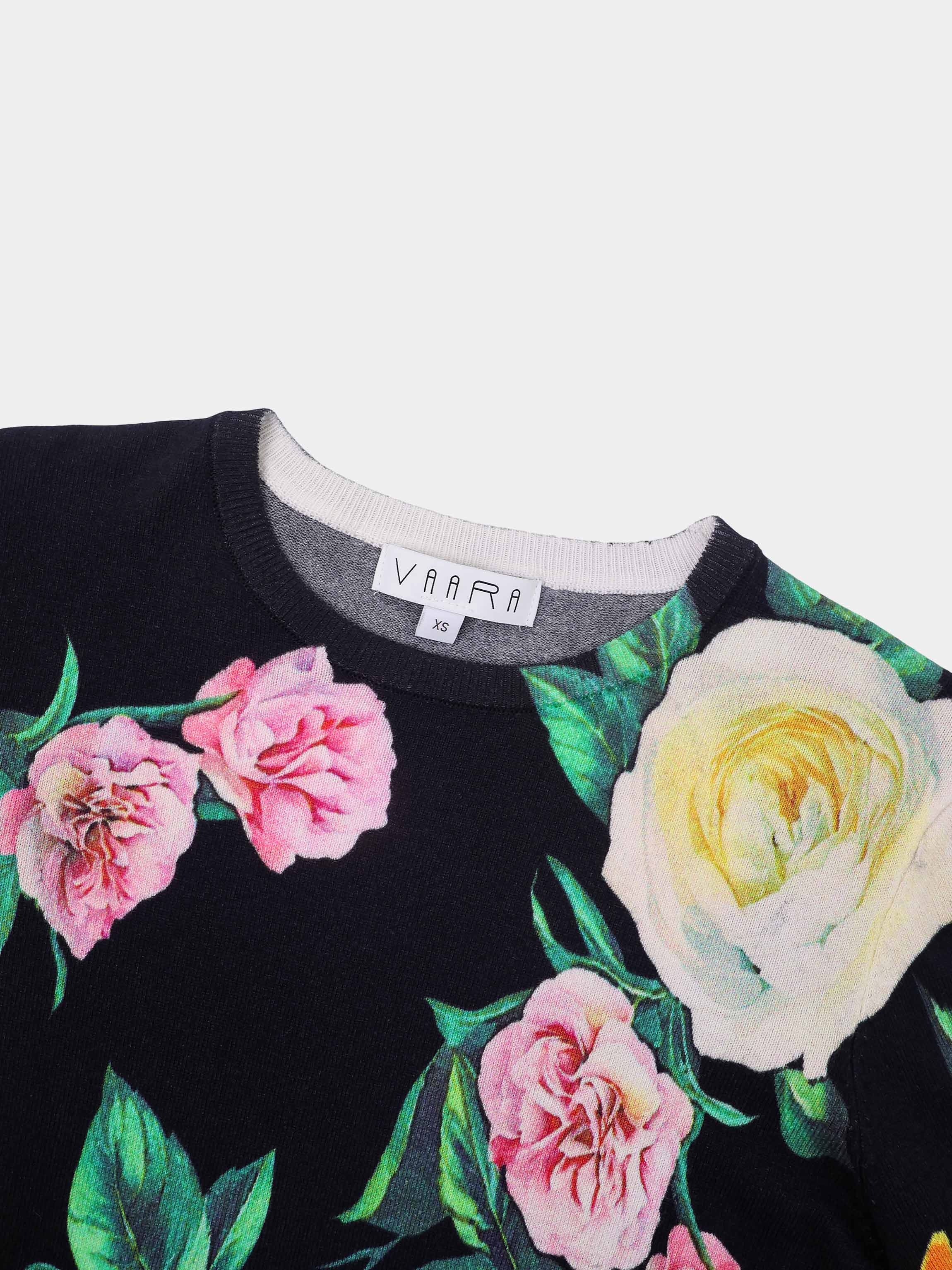 Printed Sweater-Black Pop Floral