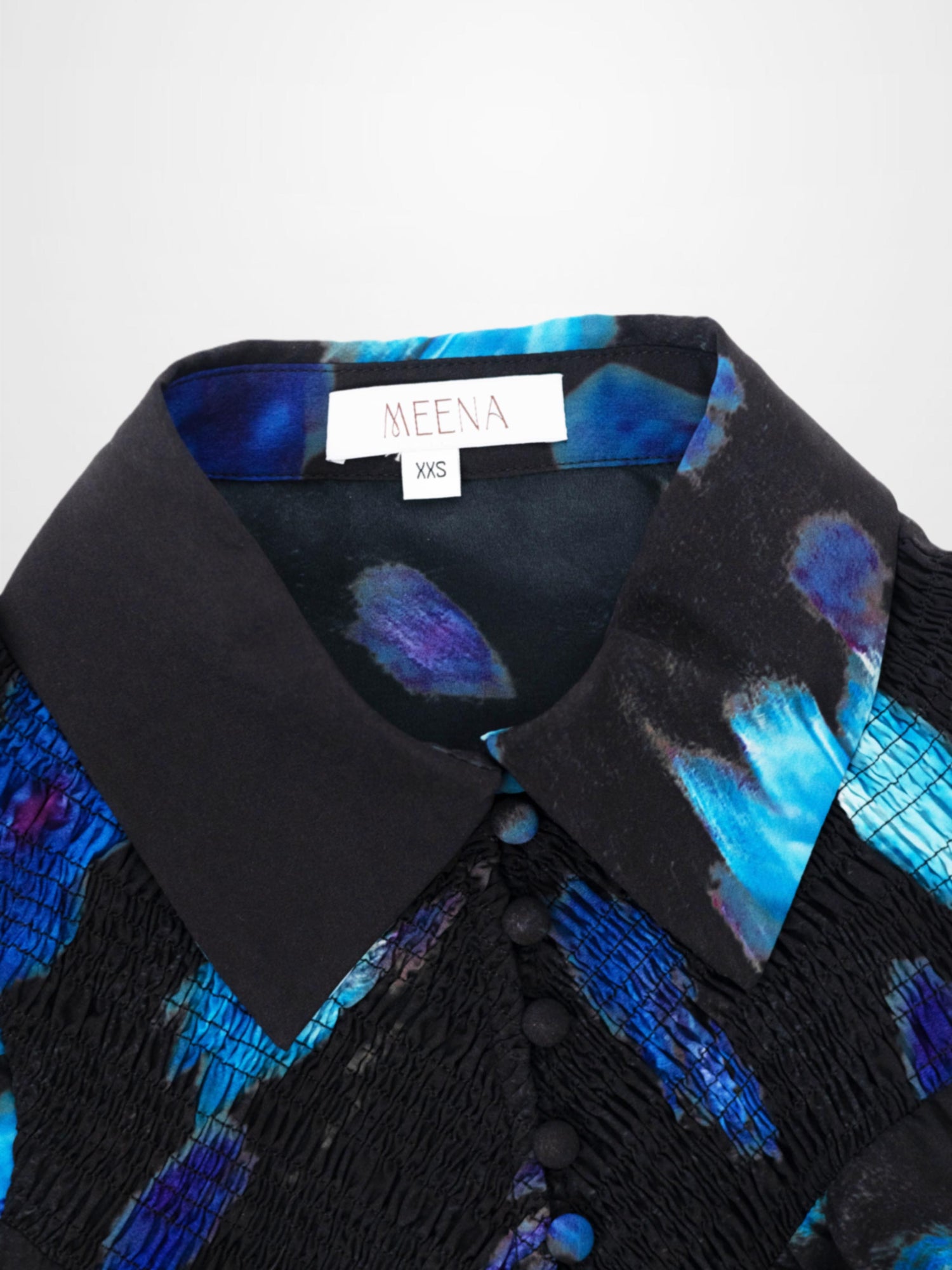 Smocked Blouse-Blue Floral