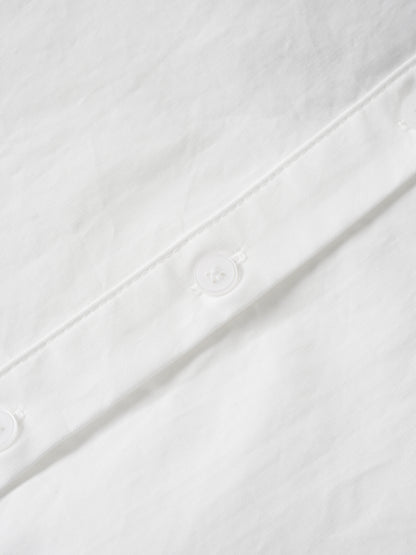 Embroidered Collar Button Down Blouse-White