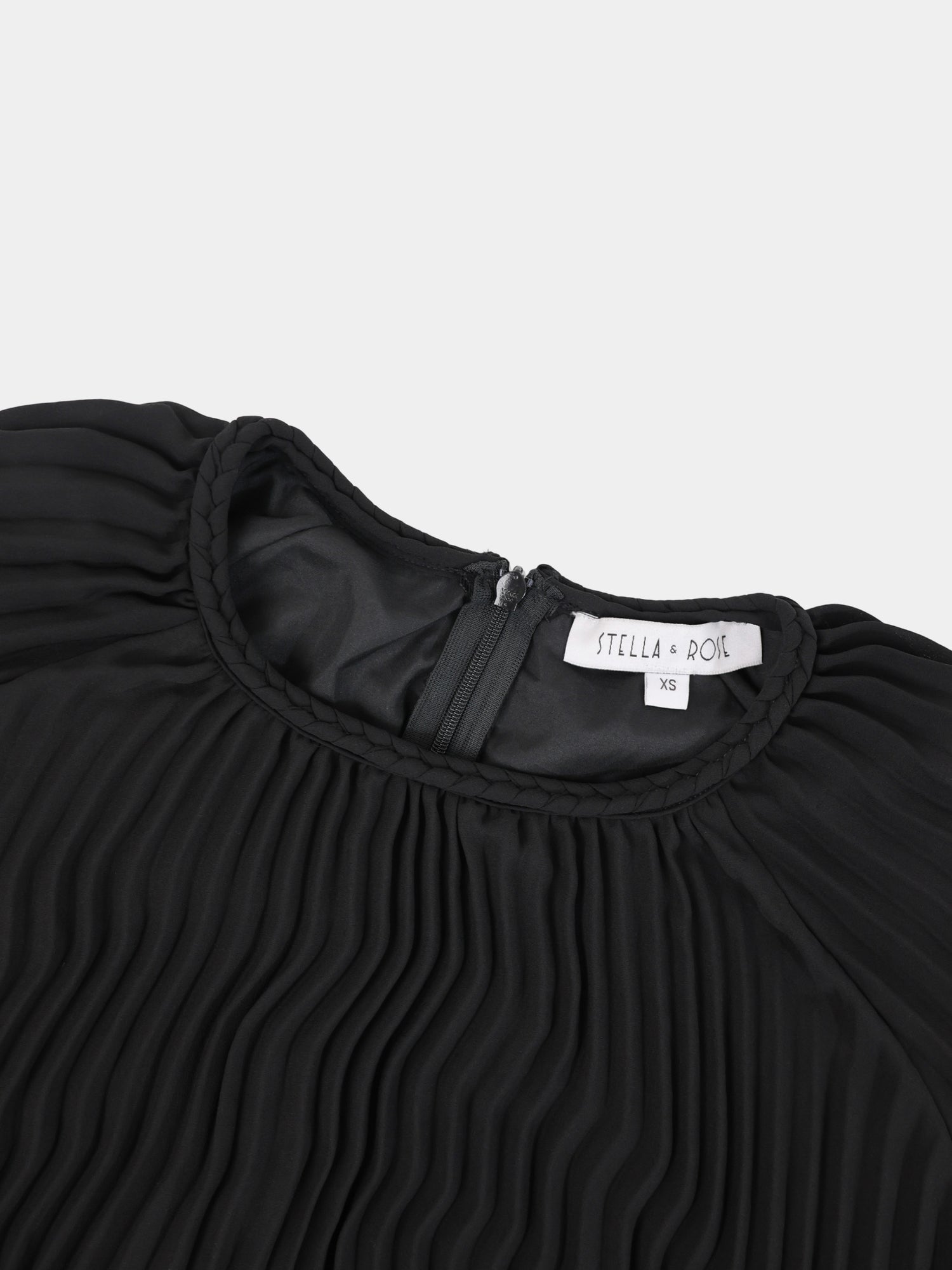 Micro Pleat Dress-Black