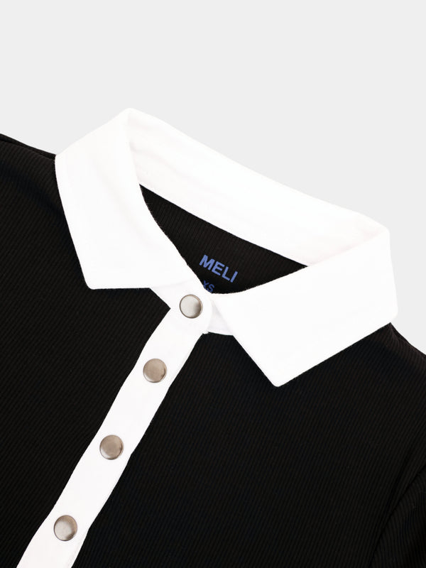White Collar Polo-Black