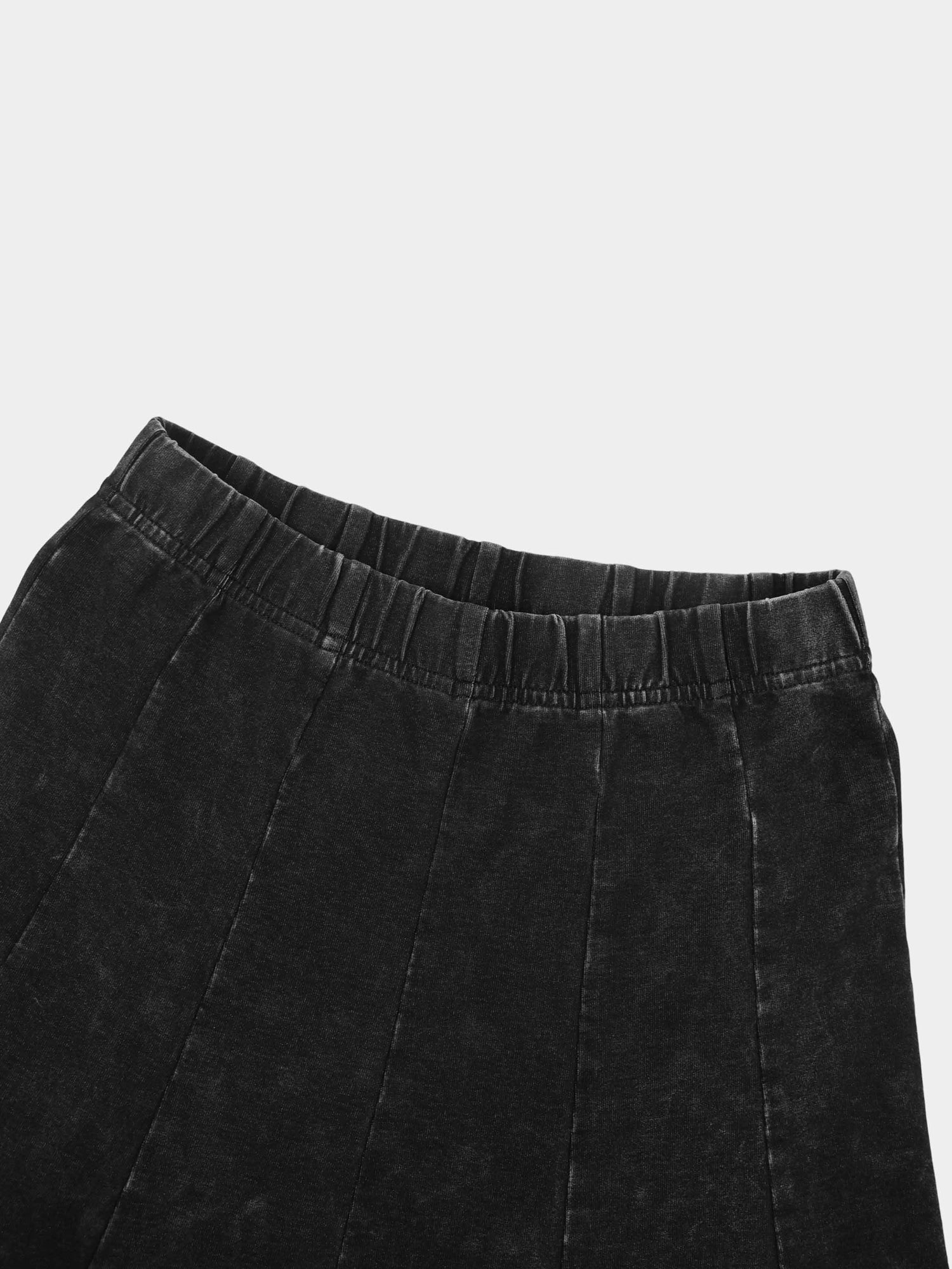 Paneled Flare Skirt 37"-Black Wash
