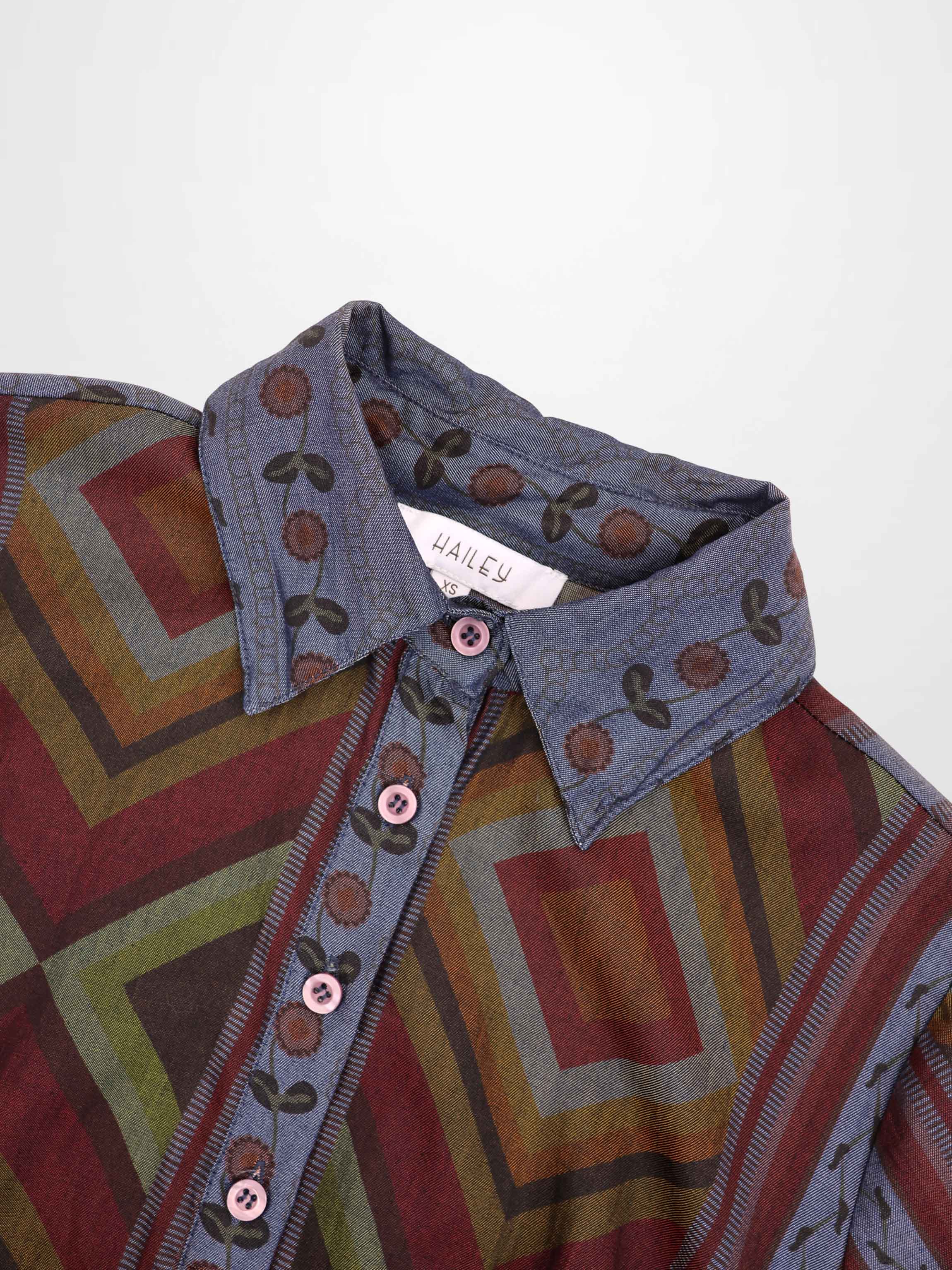 Tencel Printed Shirtdress-Aztec