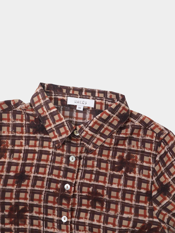 Plaid Blouse - Plaid Floral