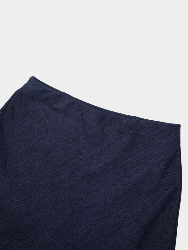 Classic Denim Skirt 37"-Dark Blue