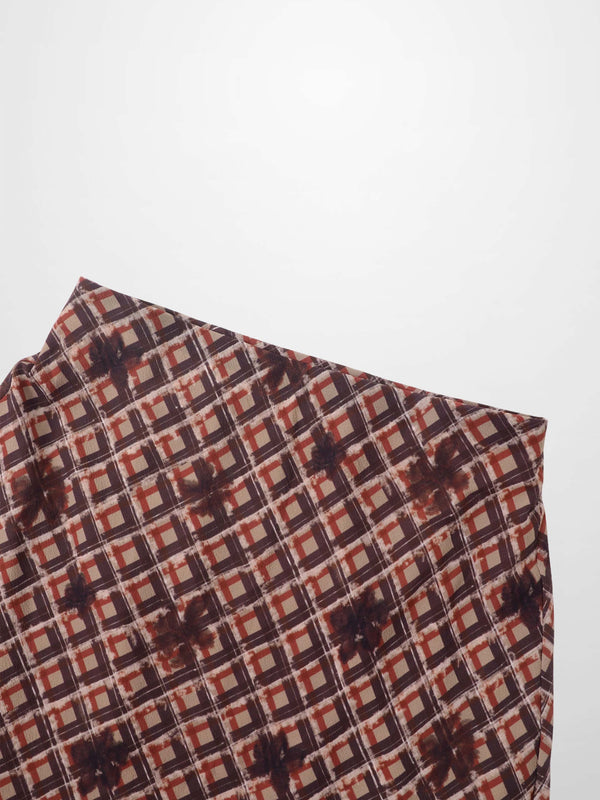 Plaid Slip Skirt - Plaid Floral