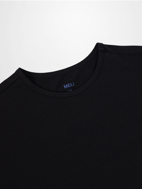 Crew Bomber Tee-Black
