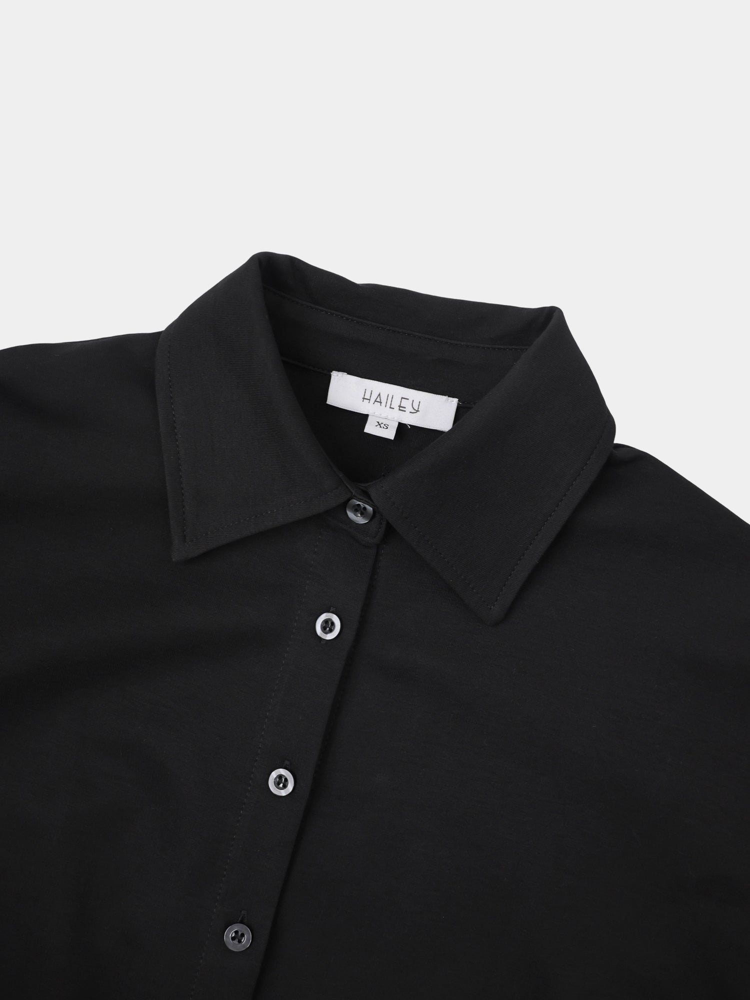 Waist Tie Button Down T-Shirt Dress-Black