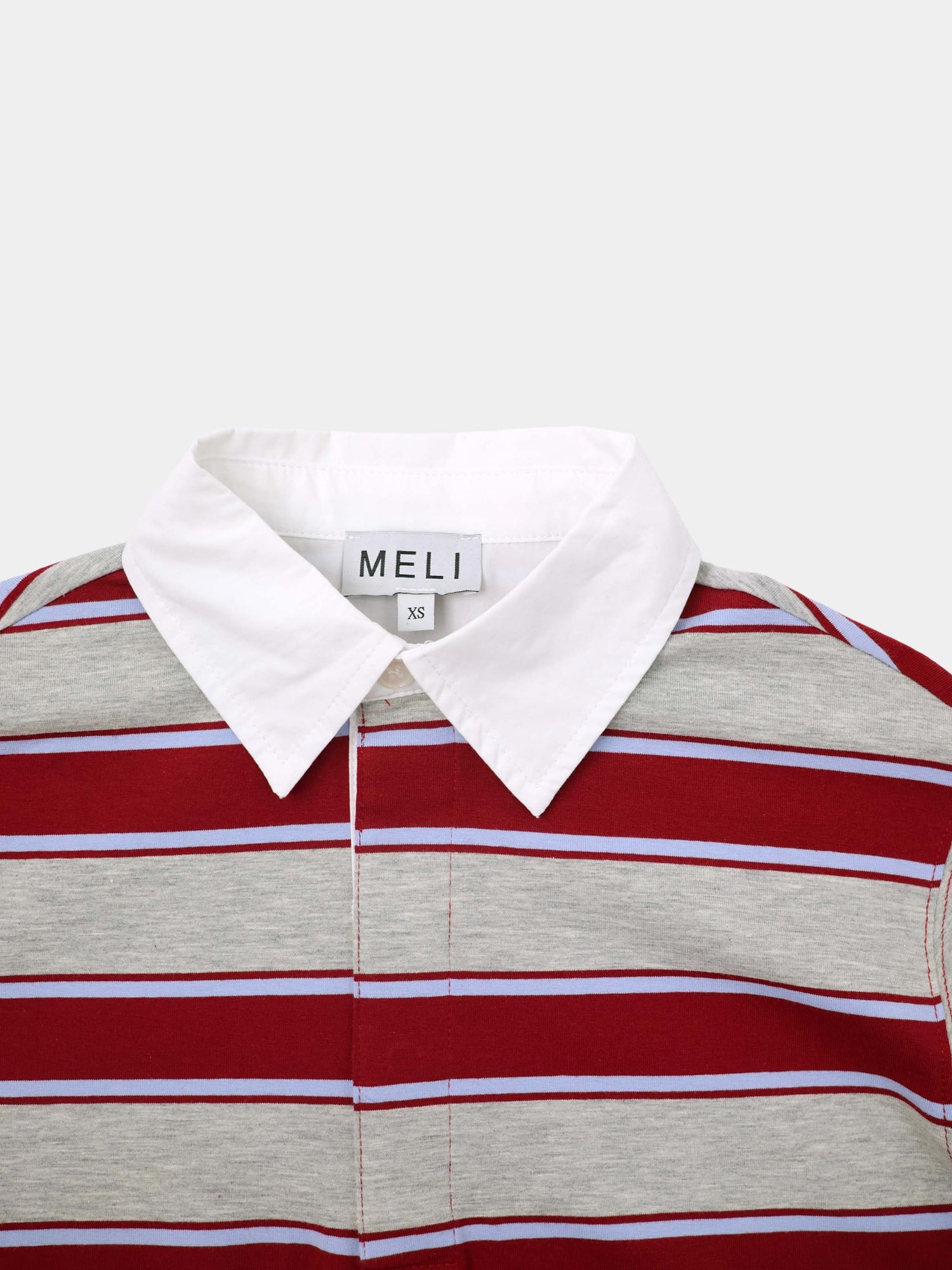 Wide Stripe Rugby T-Shirt-Grey Stripe