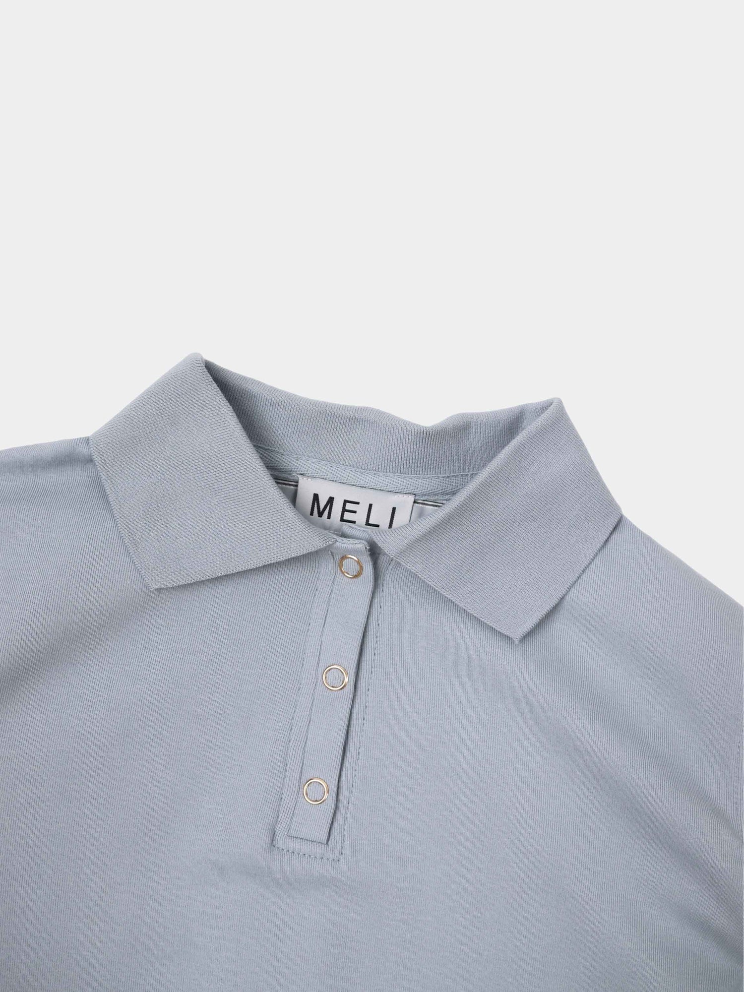 Shirt Back Polo T-Shirt-Dusty Blue