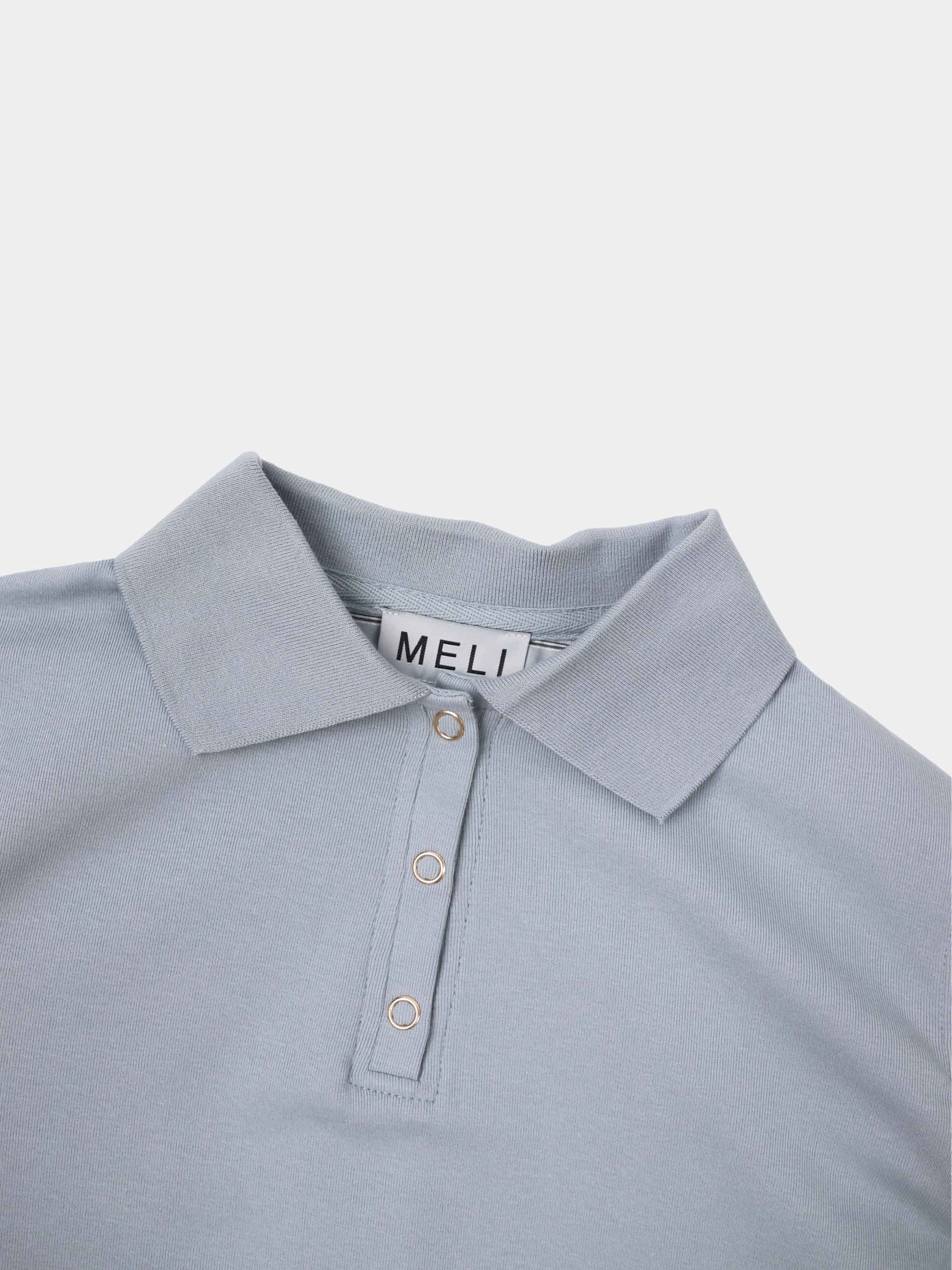 Shirt Back Polo T-Shirt-Dusty Blue