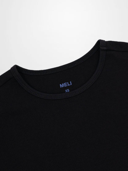 Ribbed Crew Bomber-Black