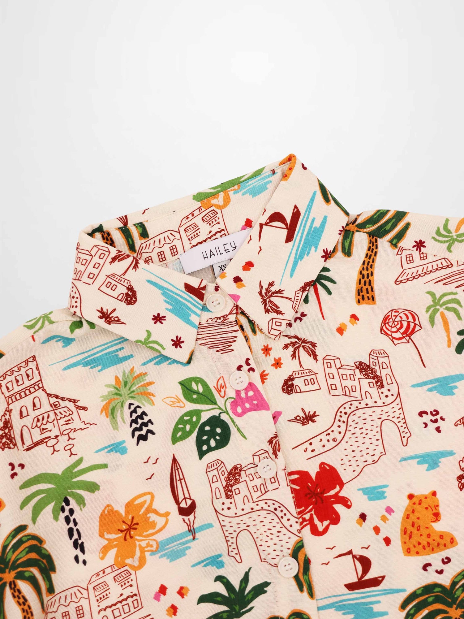 Button Down Collared Blouse-Summer Vibes