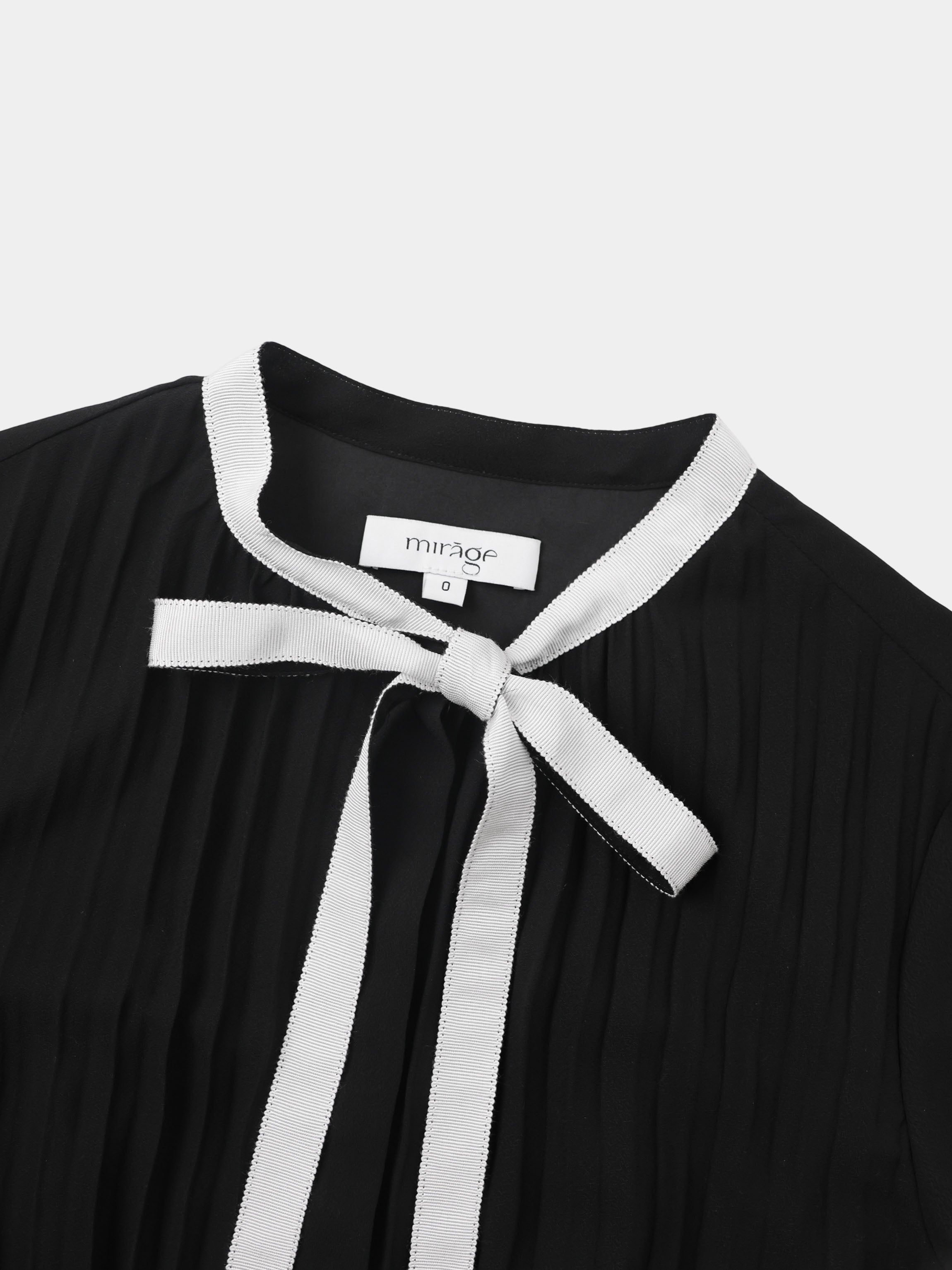 Mini Pleat Yoke Dress - Black