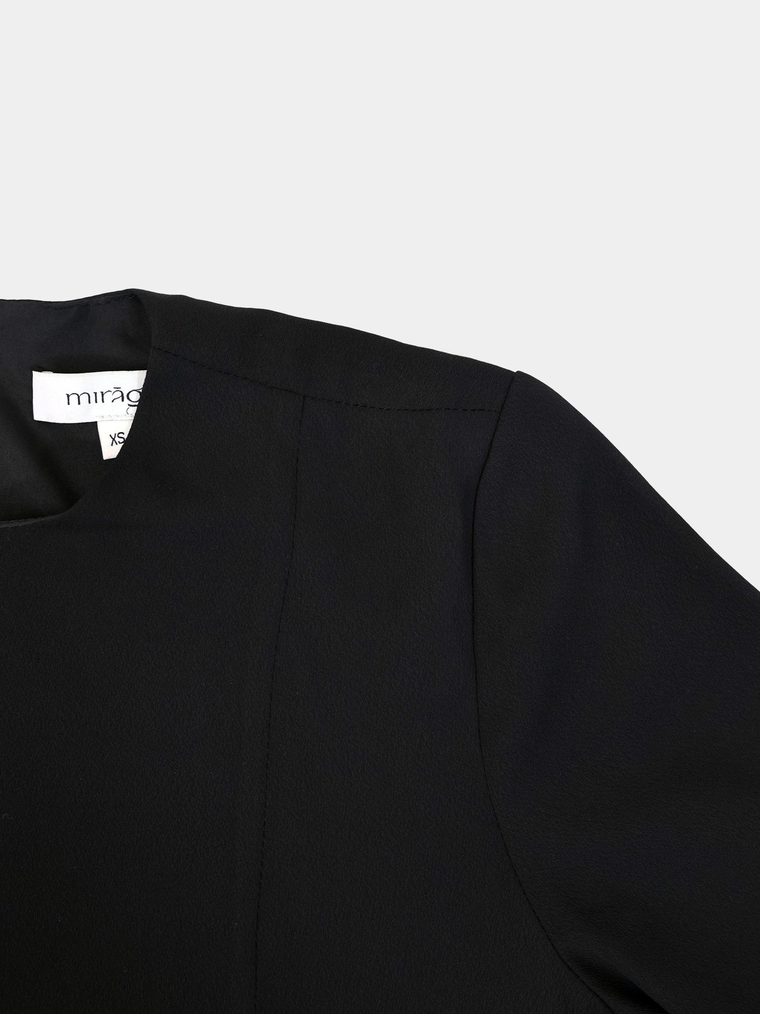 Lace Trim Crepe Dress-Black