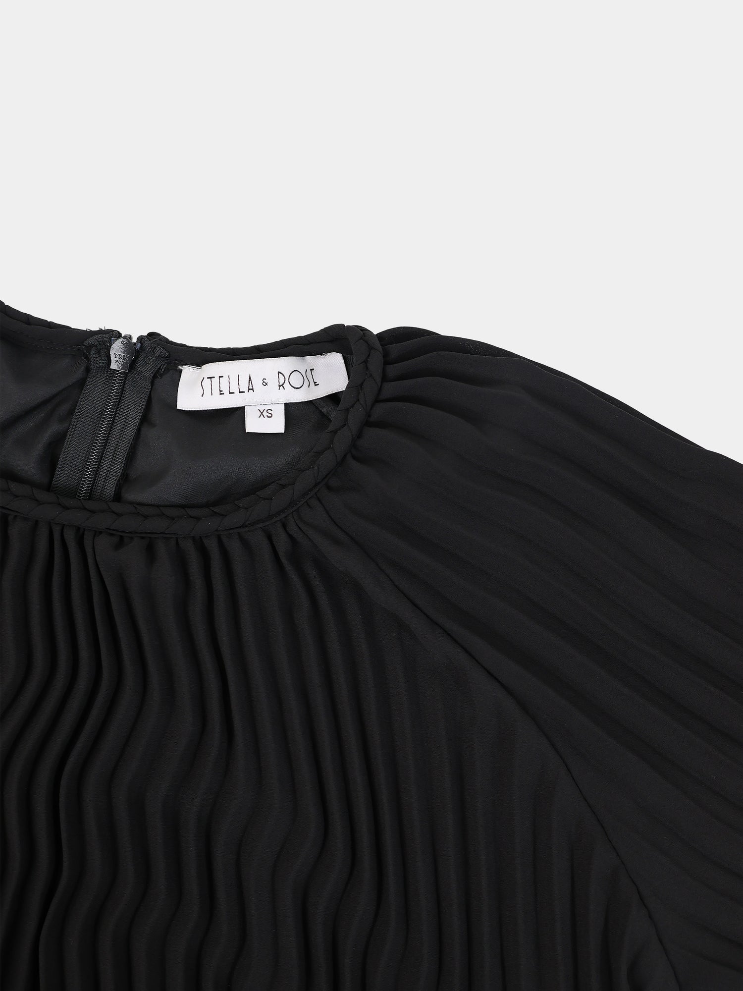 Micro Pleat Dress-Black