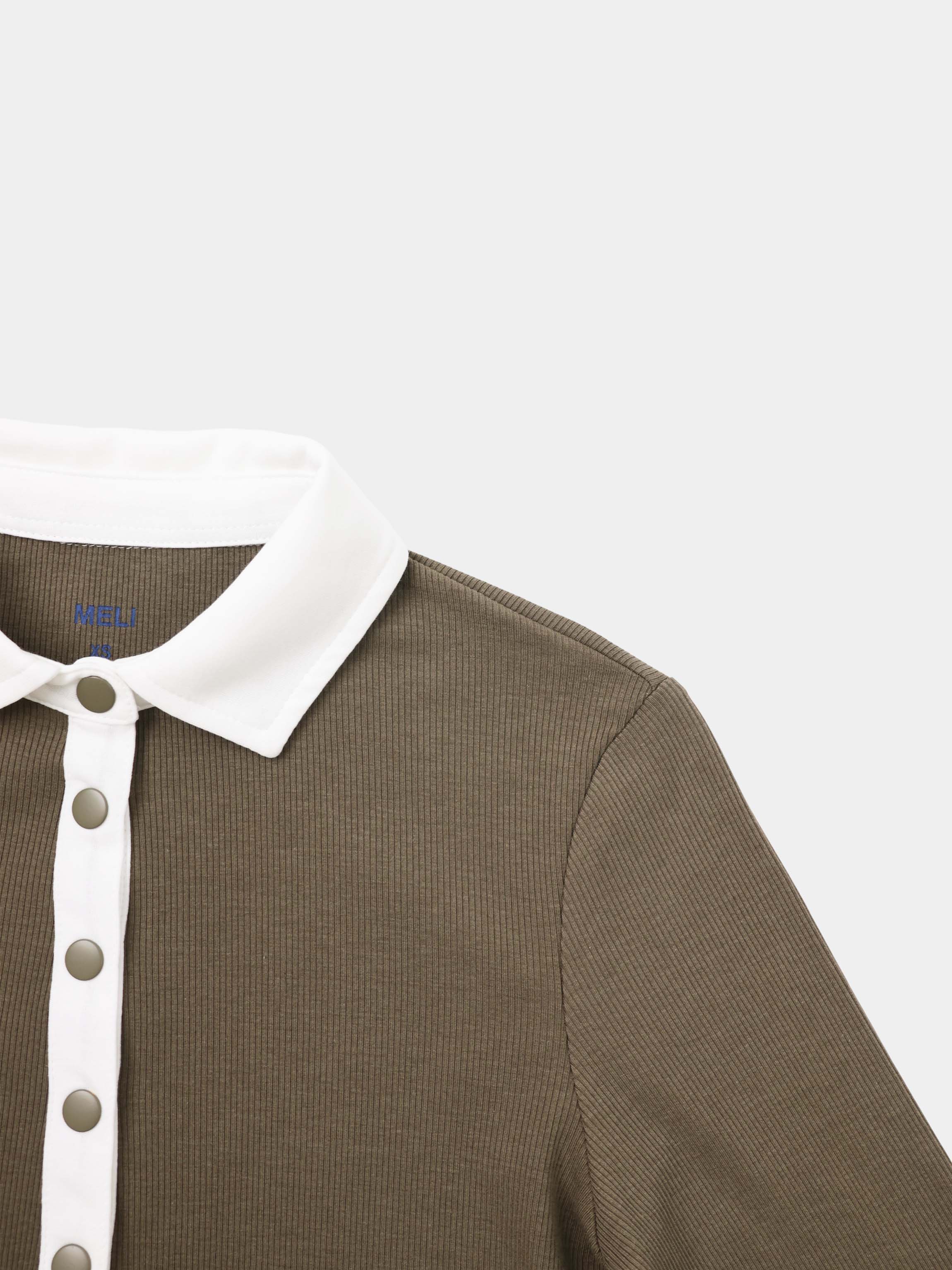 White Collar Polo-Olive