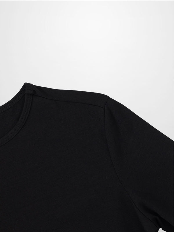 Crew Bomber Tee-Black