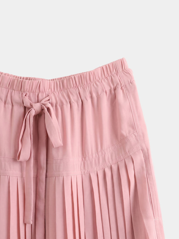 Chiffon Drop Waist Pleat Skirt-Mauve
