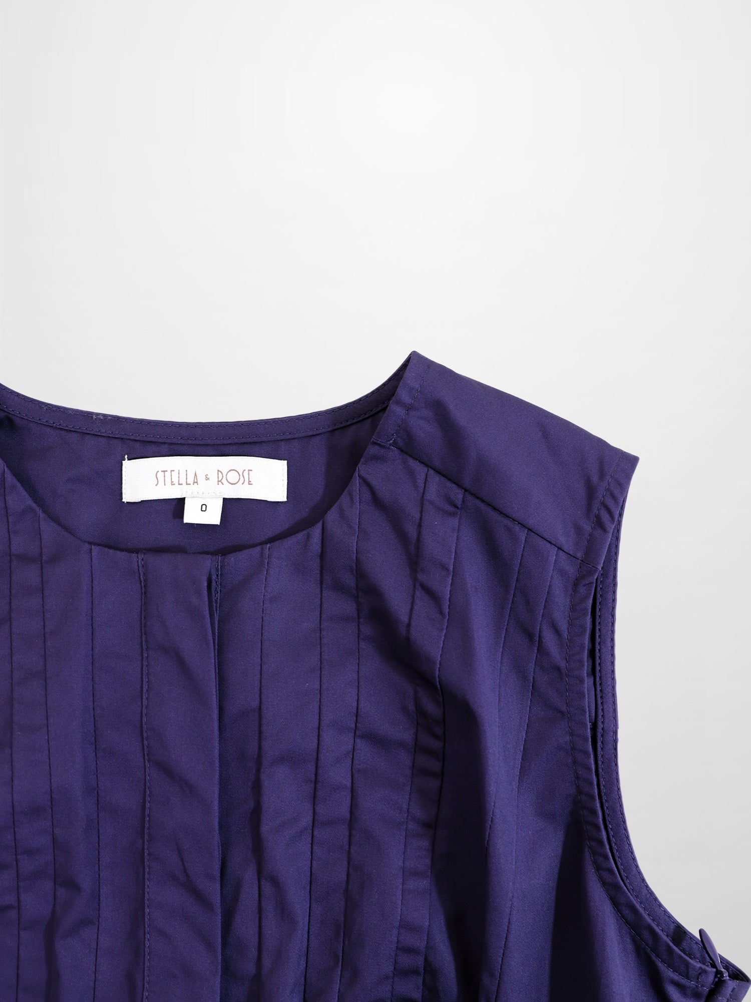 Pleated Waist Jumper-Navy