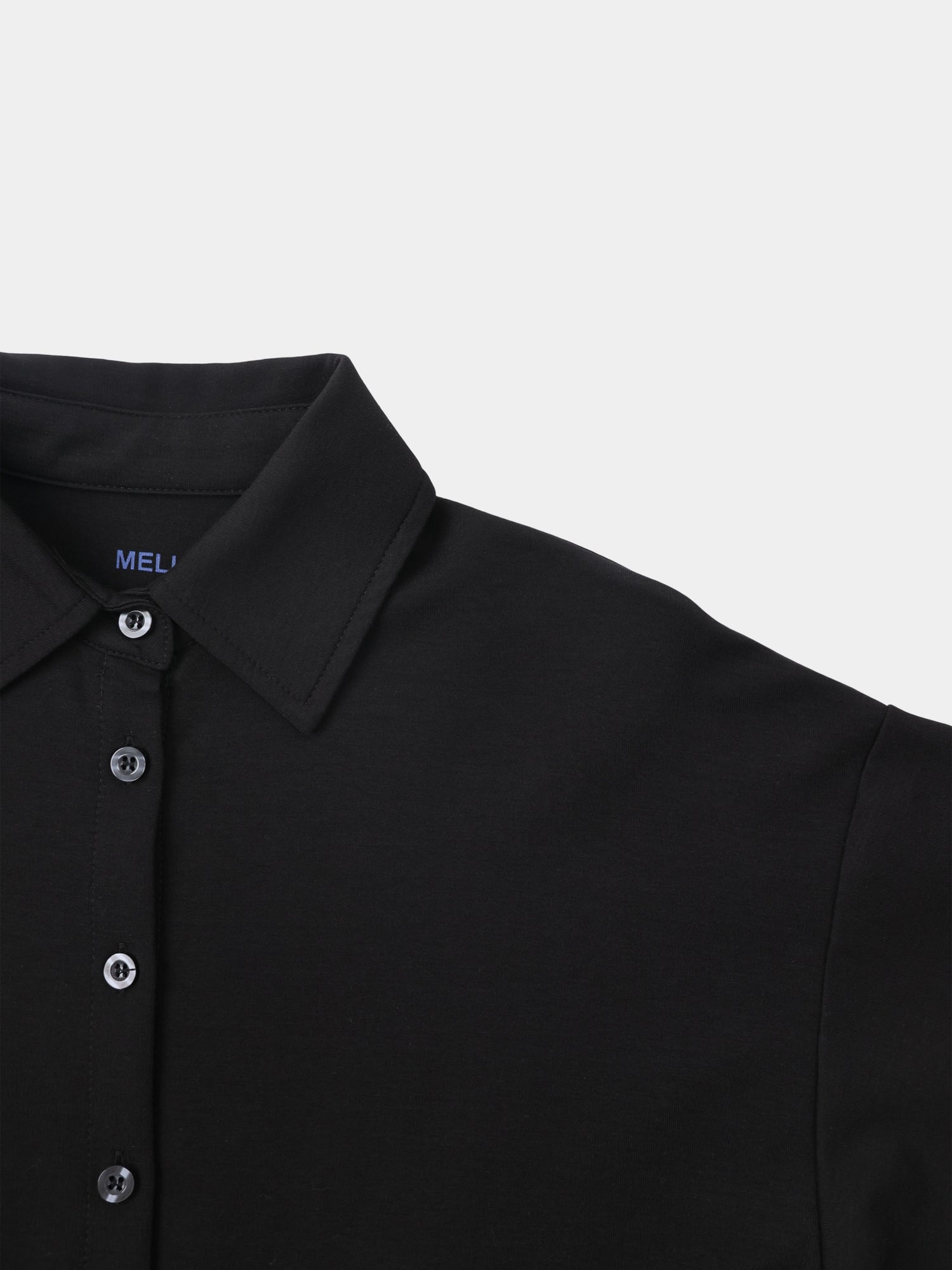 Waist Tie Button Down T-Shirt Dress-Black