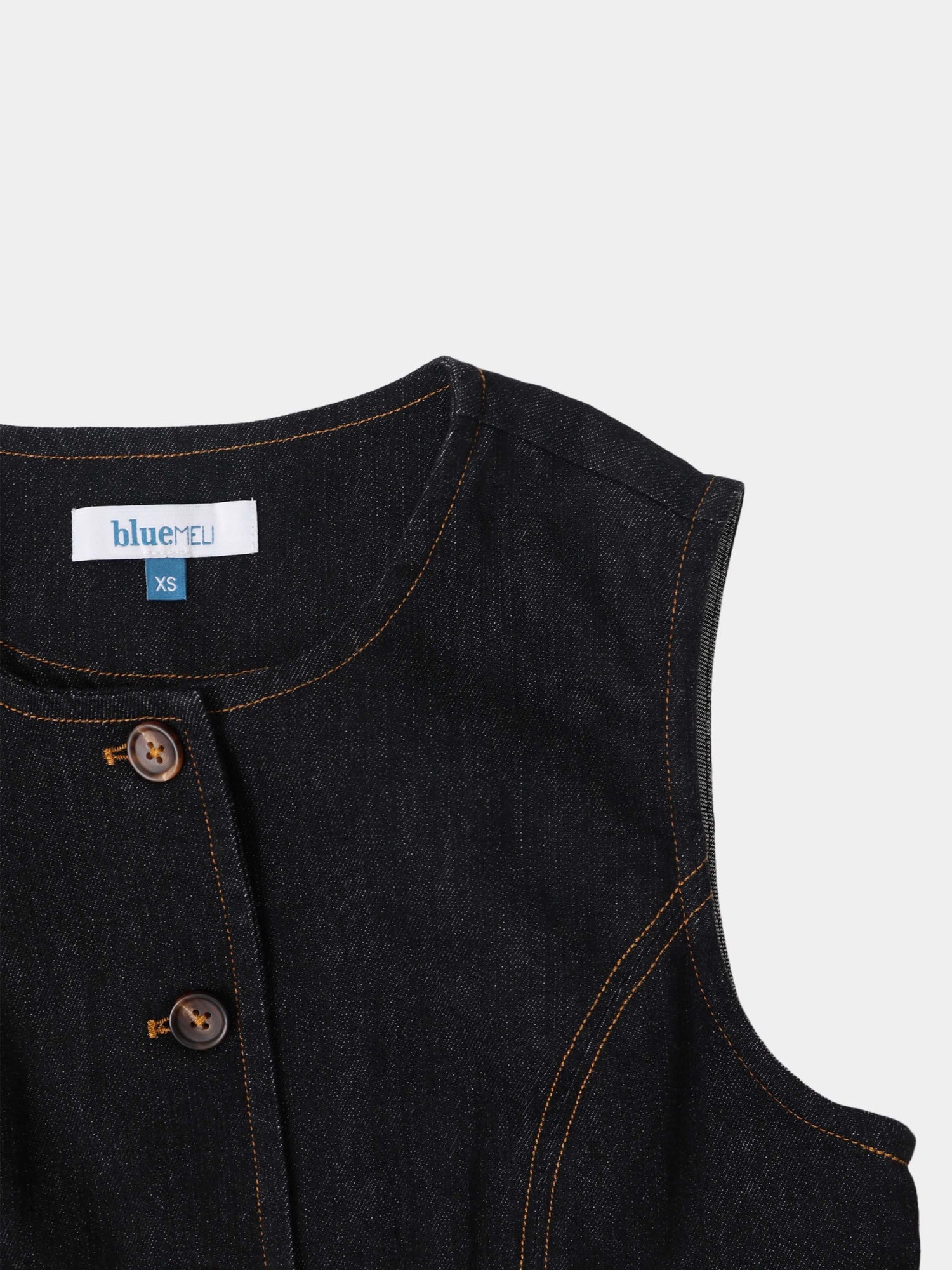 Denim Vest - Black