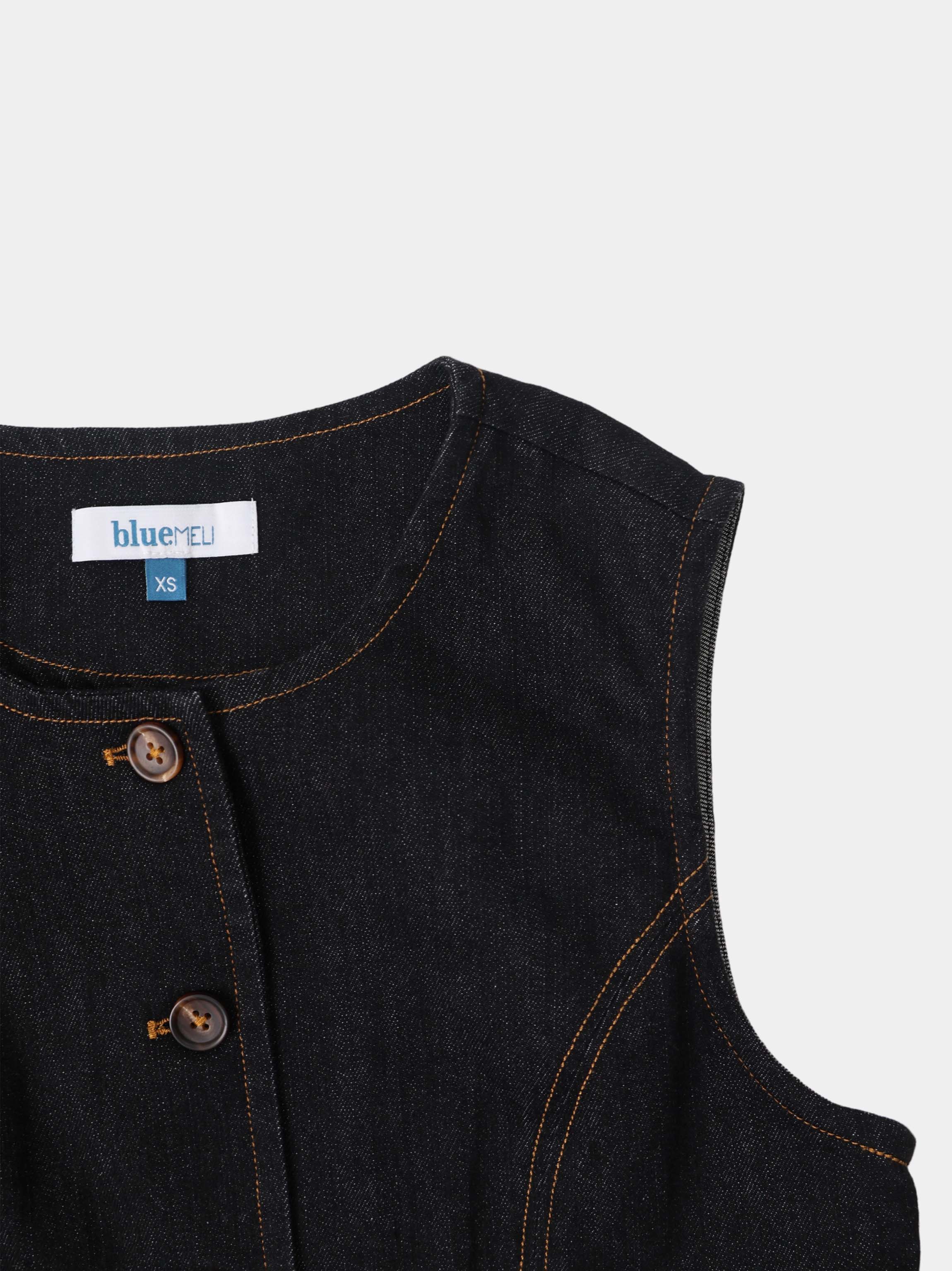 Denim Vest - Black