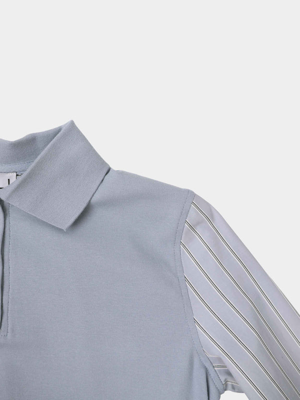 Shirt Back Polo T-Shirt-Dusty Blue