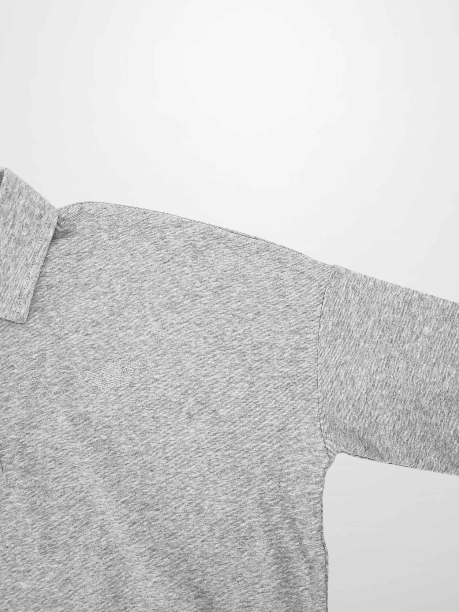 Collared Bomber Tee-Heathered Grey