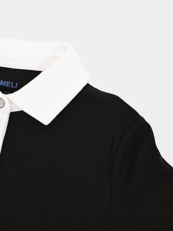 White Collar Polo-Black