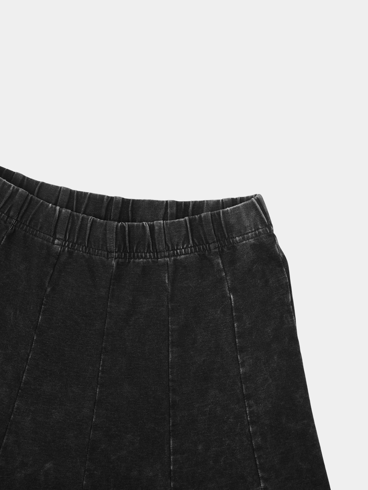 Paneled Flare Skirt 35"-Black Wash