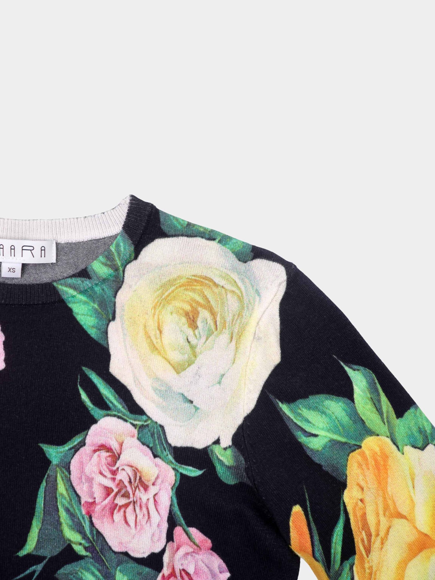 Printed Sweater-Black Pop Floral