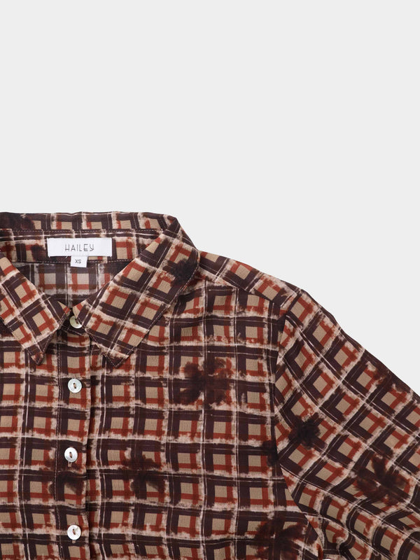 Plaid Blouse - Plaid Floral