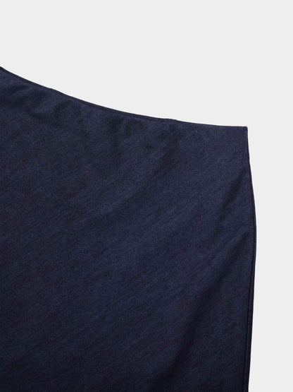 Classic Denim Skirt 37"-Dark Blue