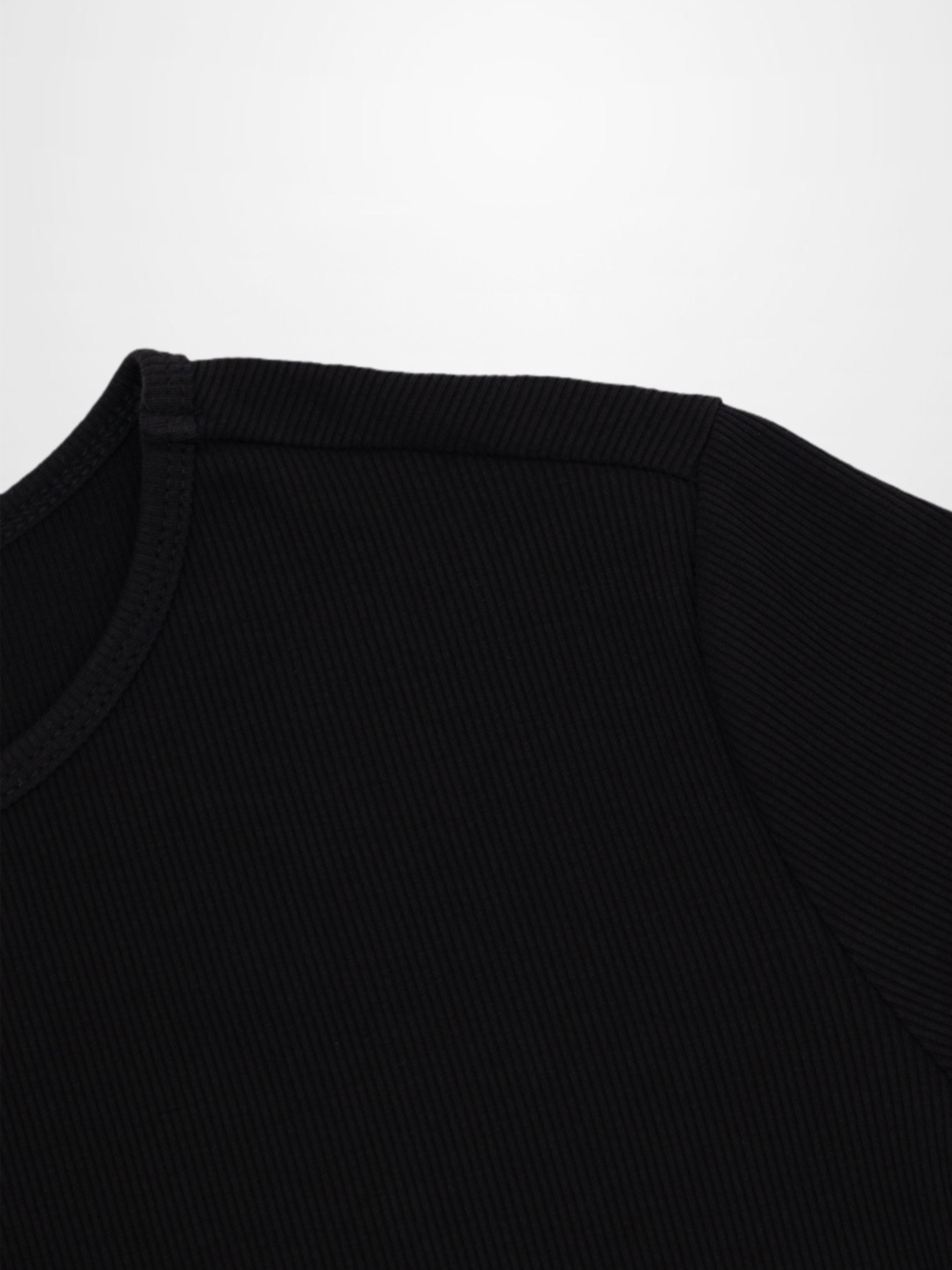 Ribbed Crew Bomber-Black